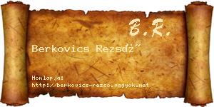 Berkovics Rezső névjegykártya